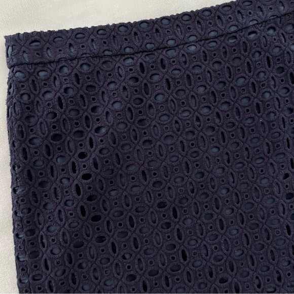 J. Crew Navy Blue Eyelet Mini Skirt, Size 2 - Picture 6 of 12